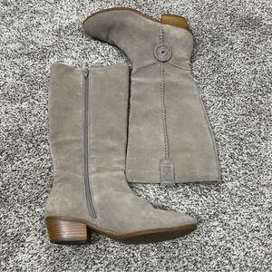 JACK ROGERS Sawyer Suede Tall Boots Gray Taupe 8